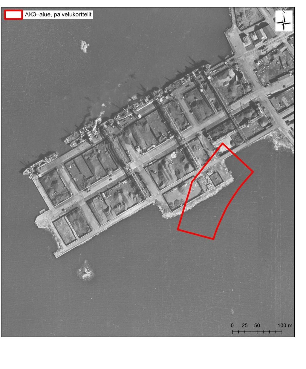 TUTKIMUSRAPORTTI 2 2.4 Alueen käyttöhistoria Palvelukortteleiden alue on ollut historiansa aikana pääosin satamakäytössä.