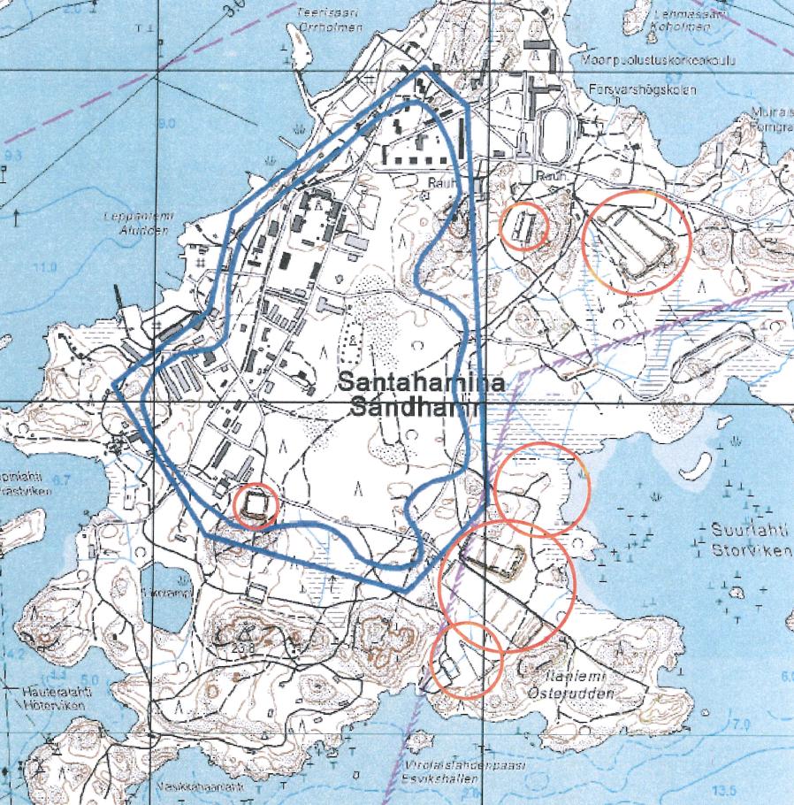 9 (20) Alue on Uudenmaan maakuntakaavassa osoitettu puolustusvoimien alueeksi (EP). Helsingin yleiskaavassa alue on osoitettu sotilasalueeksi. Alueella ei ole asemakaavaa.