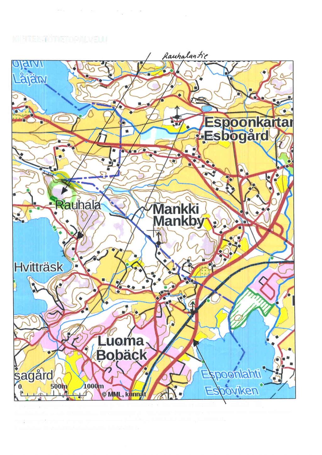 K T\TE :STOT ETO PALVE LU N: 6674999, E: 36i1932 l.<eltt F T'ulosteen lk,eskipisteen koordinaatit (ETRS-TM35FlN): Klaflttatulositei ole mittatarkka.