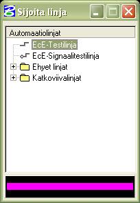 6.1 Linjan sijoitus kaavioon Linjat sijoitetaan automaatiokaavioon CISS-ProsessiAutomaatiomenun komennolla Sijoita linja. Komento käynnistyy CISS-ProsessiAutomaation toiseksi ylimmästä työkalusta.