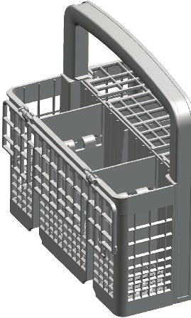 Koska ruokailuvälinekorin voi irrottaa (A, B), saat lisää tilaa asettaessasi astioita yläkoriin ja