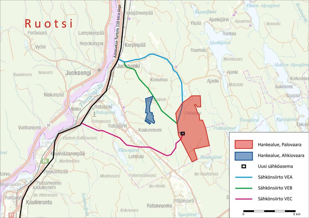 Pellon Palovaaran Ahkiovaaran tuulivoimahanke ARVIOITAVAT VAIHTOEHDOT wpd Finland Oy