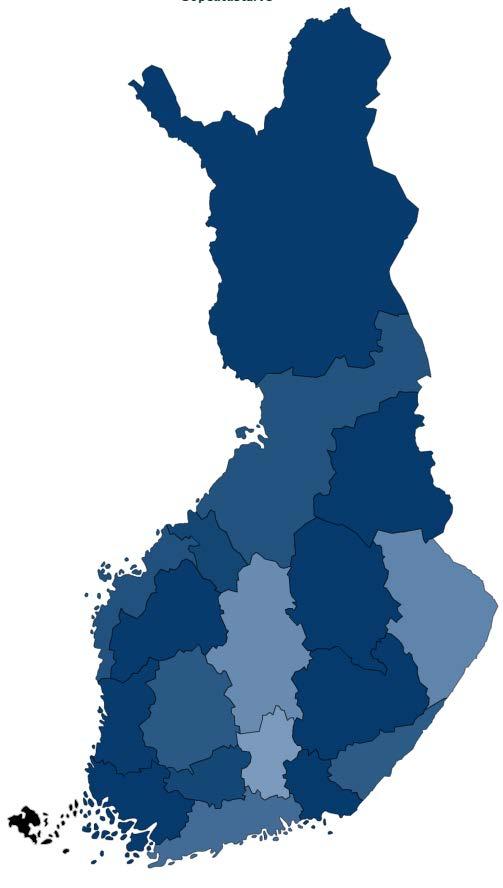 Sopeutustarve maakunnittain veroprosenttia vuonna 2030 tarpeen muutos otettu huomioon Veroprosenttia Uusim aa -2,48 Varsinais-Suomi -4,22 Ahvenanmaa 0,00 Satakunta -3,67 Kanta-Häme -3,10 Pirkanmaa