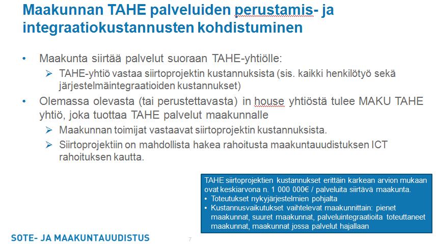 Tukipalveluiden yhtiöittäminen 22.