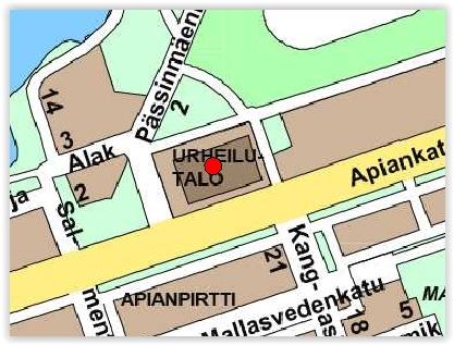 Urheilutalo/Uimahalli ja Liikuntatoimisto, Apiankatu 7 Lippukassa p.