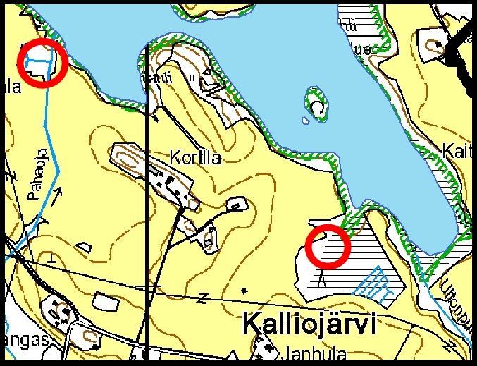 72 Kuva 23. Riistakeskuksen alustavasti kartoittamat kosteikon paikat (Maanmittauslaitos lupa nro 7/MML/12, SYKE) (Kotilainen 2012) 6.4.