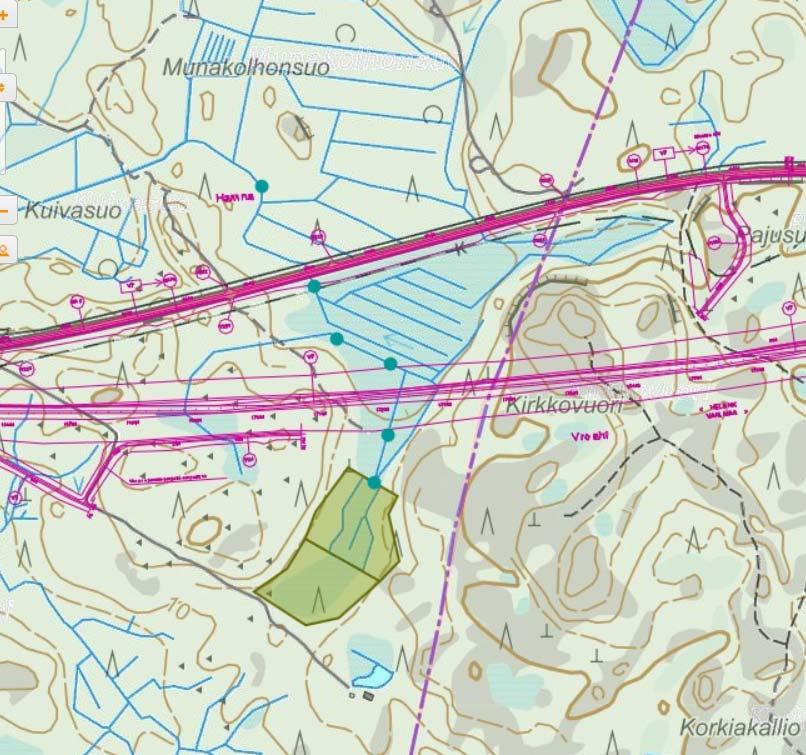 53 L22/3 L22/5 L22/6 L22/2 L22/4+ pohjavesiputki L22/1 L22 Kuva 8. Läjitysalueelta L22 laskevien ojavesien ja pohjaveden seurantapisteet (Liikennevirasto 2016). Kuva 9.