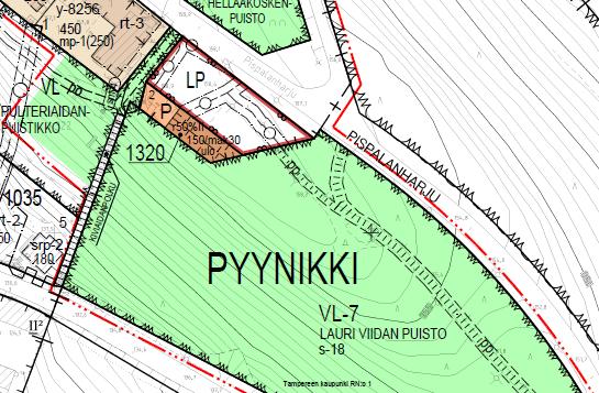 Pulteriaidanpuistikossa ohjeellinen ulkoilureitti on muutettu ohjeellisen polkuyhteyden merkinnäksi (po). Kiviaidankadun porrasvarausta on pidennetty hieman yläosastaan.