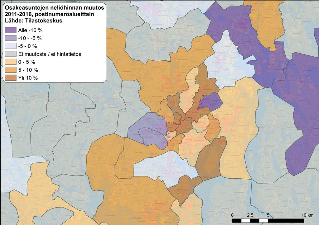 Tietoa on kuitenkin saatavilla postinumeroalueittain ja raakadatana tarkemmallakin jaottelulla. Maantieteelliset tasot Tieto saatavissa postinumeroalue- ja kuntatasolla.