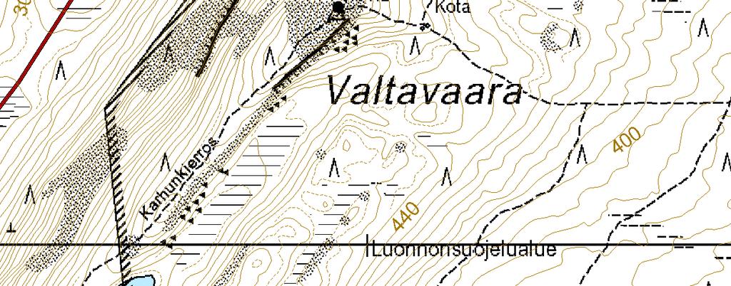 KUUSAMO, VALTAVAARA Ote maastokartasta 4613 01 Mittakaava