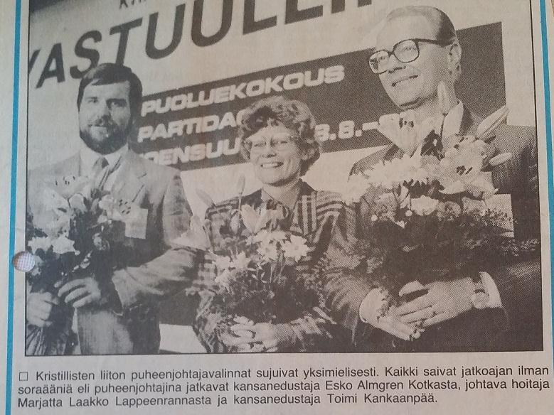 KOKO PUHEENJOHTAJISTO KYMESTÄ 1985 Puoluekokouksessa 1985