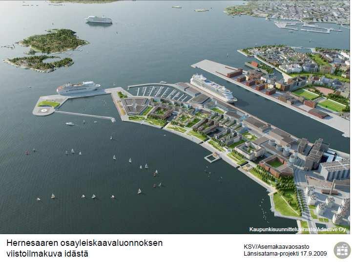 Yleissuunnitelma Hernesaaresta. Kuva.