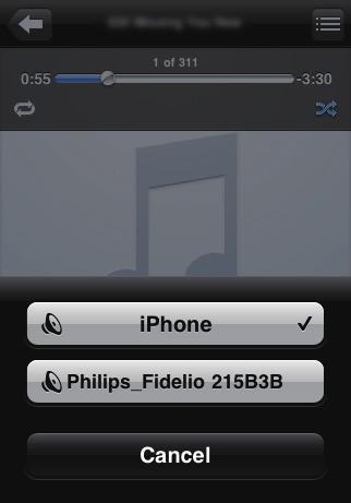 5 Toistaminen 3 Valitse AirPlay-luettelosta Philips_Fidelio XXXX (tai käyttäjän mukauttama nimi).