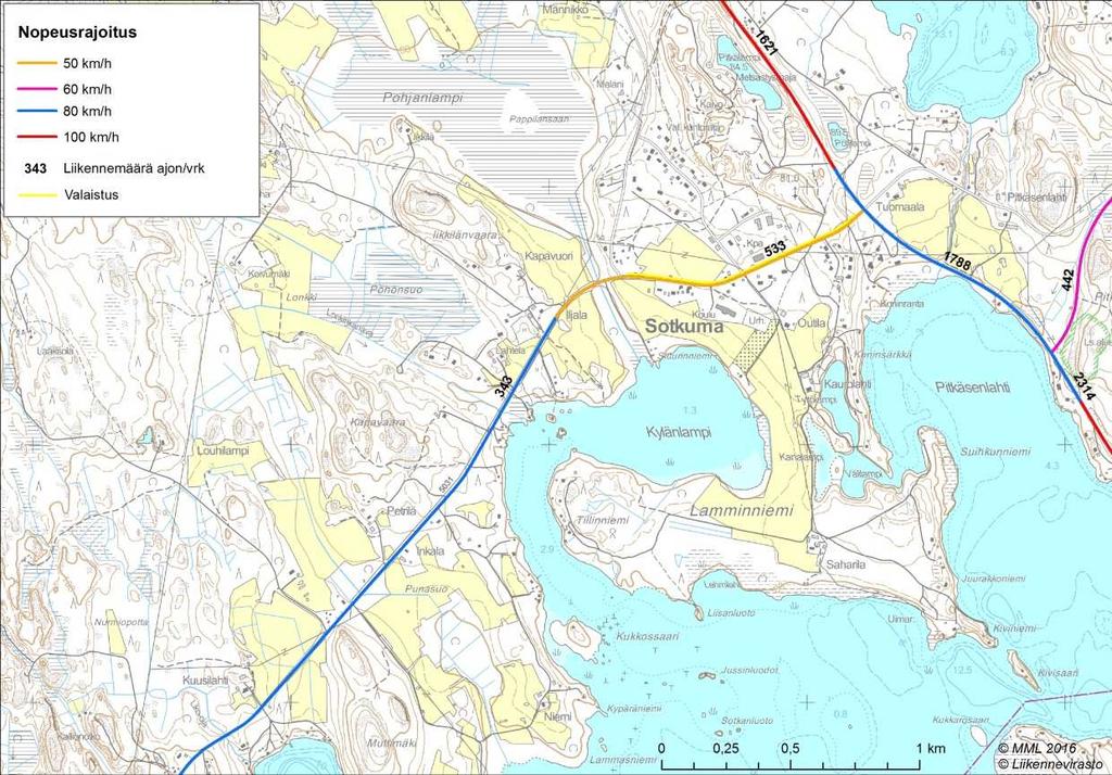 25.5.2016 4 (2) 2 Nykytila Toimenpidesuunnitelman suunnittelualueeseen kuuluu maantie 5031 (Käsämäntie) n.