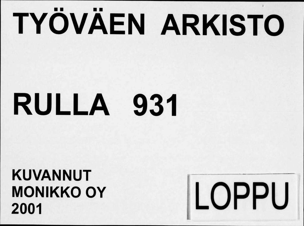 TYÖVÄEN ARKSTO RULLA 931