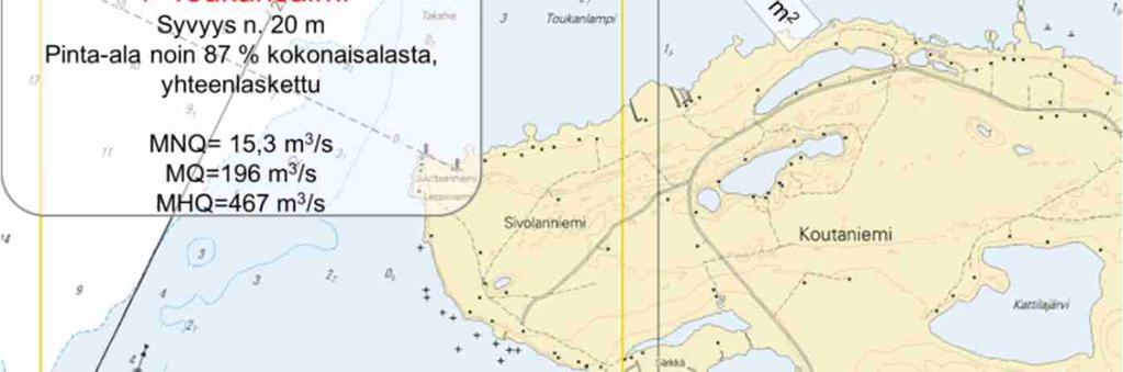 Oulujärven Toukansaaren kapeikon läpivirtaamien ääriarvoja. 3.2.