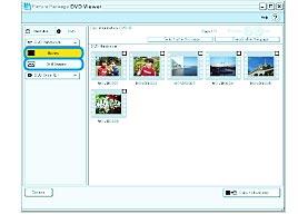 6 Napsauta [DVD]-välilehteä [DVD Handycam]. 7 Jos kopioit videon, napsauta [Movies], ja jos kopioit still-kuvia, napsauta [Still Images].