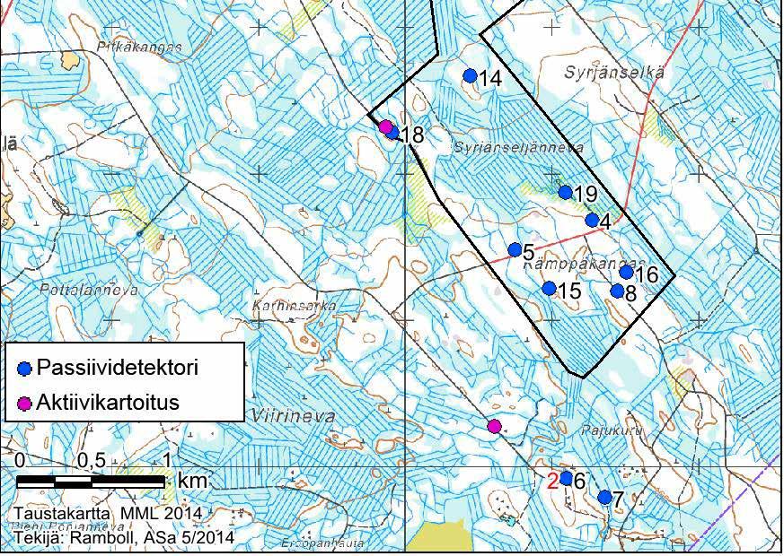 Lisäksi suunniteltava hanke luokitellaan sellaiseksi, että sillä saattaisi olla heikentäviä vaikutuksia tutkittavan lajiryhmän kannalta sijoittuessaan epäedullisesti. Kuva 1.