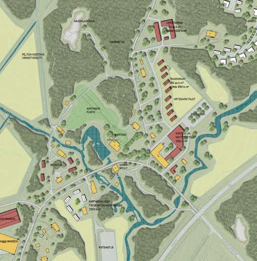 Mustang Excerpt from the jury s report The overall structure of the entry is formed by four village-like sub-areas, with green areas between them.