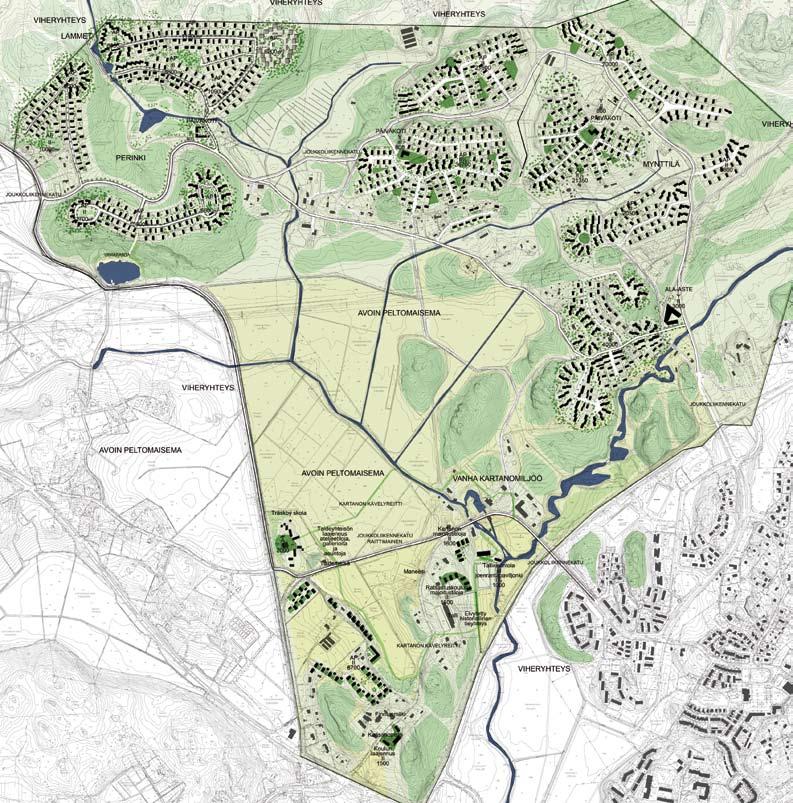 The entry leaves free the open field landscape and its edge areas, thus retaining an agrarian appearance. One problem is that building is proposed on nearly all the tops of the ridges.