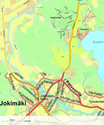 Kevyen liikenteen yhteys keskustaajamaan ja Jokimäen koululle on puutteellinen. Olemassa oleva kevyen liikenteen väylä 1.2 Kaavan nimi ja tarkoitus Kaavan nimi Kotojärvenranta.