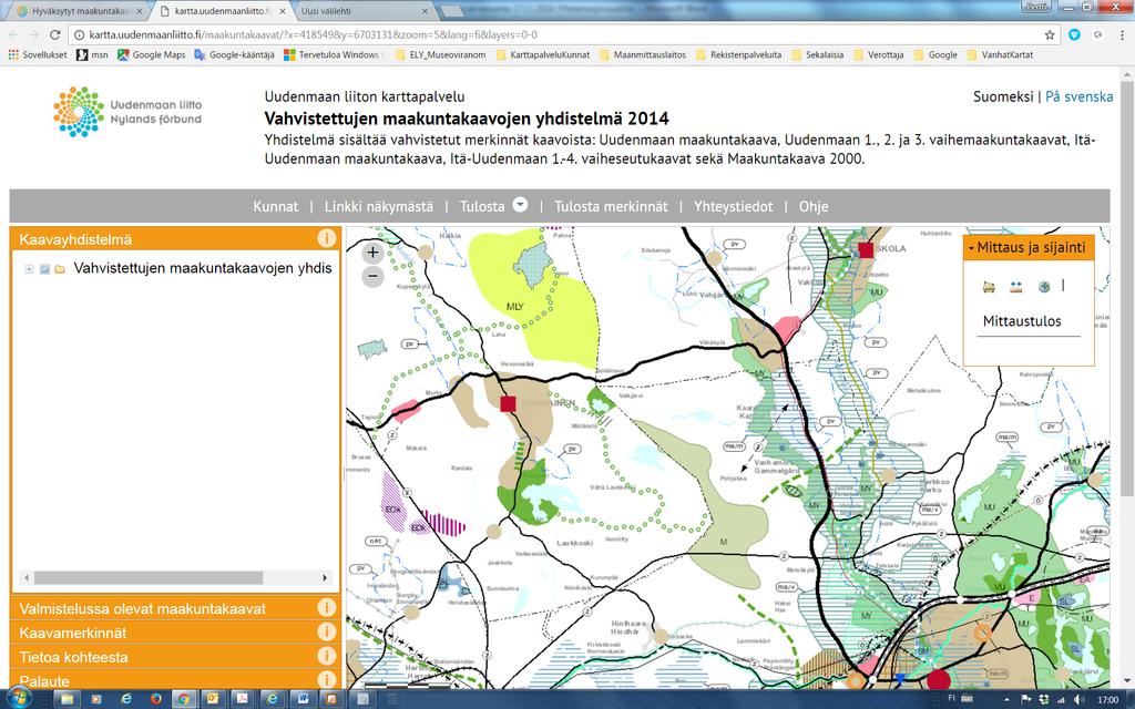 3.134 Tekninen huolto Pääosa alueesta on keskitetyn vedenjakelun ja viemäröinnin piirissä (punaiset linjat) 3.