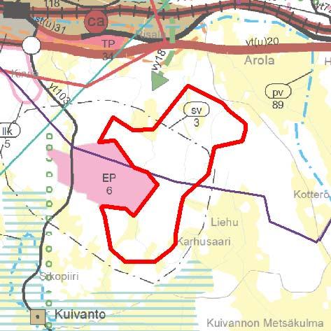 1 Porosojanmäki Maakuntakaava uutta tietä alueen rajalle 210 m Yleiskaava SUOJAVYÖHYKE SOTILASALUE Yt 14049, tien leveys 6,0m huonokuntoinen päällyste, tien reunavyöhyke minimaalinen, geometria