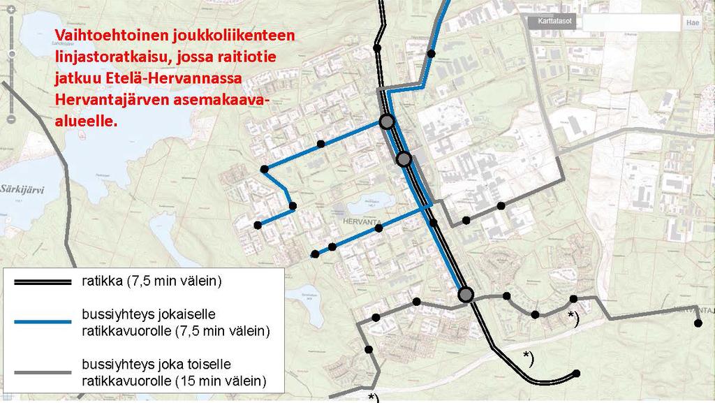 3.2.4 Raitiotien suunnittelu 15 Kaupunkiseudun tulevaisuuden tavoitteeksi on asetettu, että bussiliikenteen laatukäytävät, lähijuna ja katuverkossa kulkeva moderni kaupunkiraitiotie muodostavat