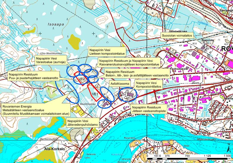 Kuva 4-3. Biokaasulaitoksen sijoittuminen Alakorkalon alueella sekä alueen muut toiminnat. 4.5 Lietteiden ja biojätteen nykyinen käsittely Alakorkalon jätevedenpuhdistamon lietteet käsitellään nykyisin tunnelikompostointilaitoksella, joka on otettu käyttöön vuonna 1998.