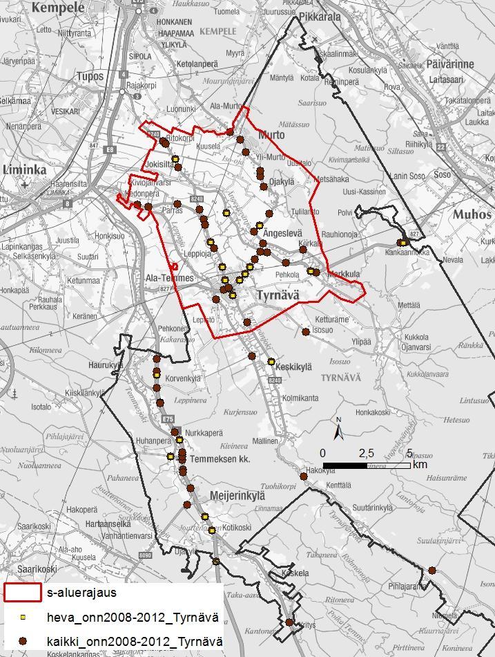 suunnittelualue henkilövahinko aineellinen vahinko Kuva 19.