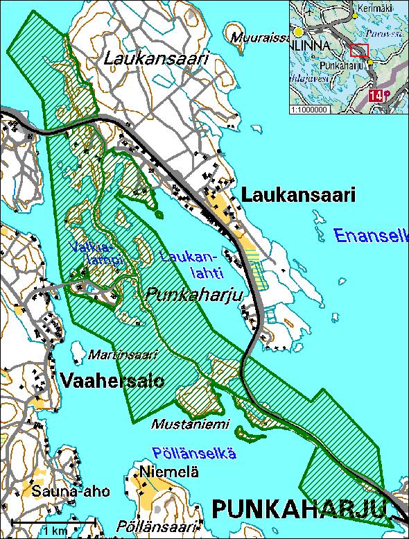 Punkaharjun luonnonsuojelualue Punkaharjun luonnonsuojelualue on yksi maailman vanhimmista - siitä perustettiin kruunupuisto jo vuonna 1843. Nykyinen suojelustatus vuonna 1991, koko n. 650 ha.