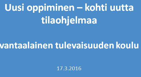 OPISKELUTILAT kpl hym2 c) auditorio, luentosali -> tarpeen tarkastelu alueellisesti Luokkatila, luentosali yhteensä 22 3475 Liikunta ml.