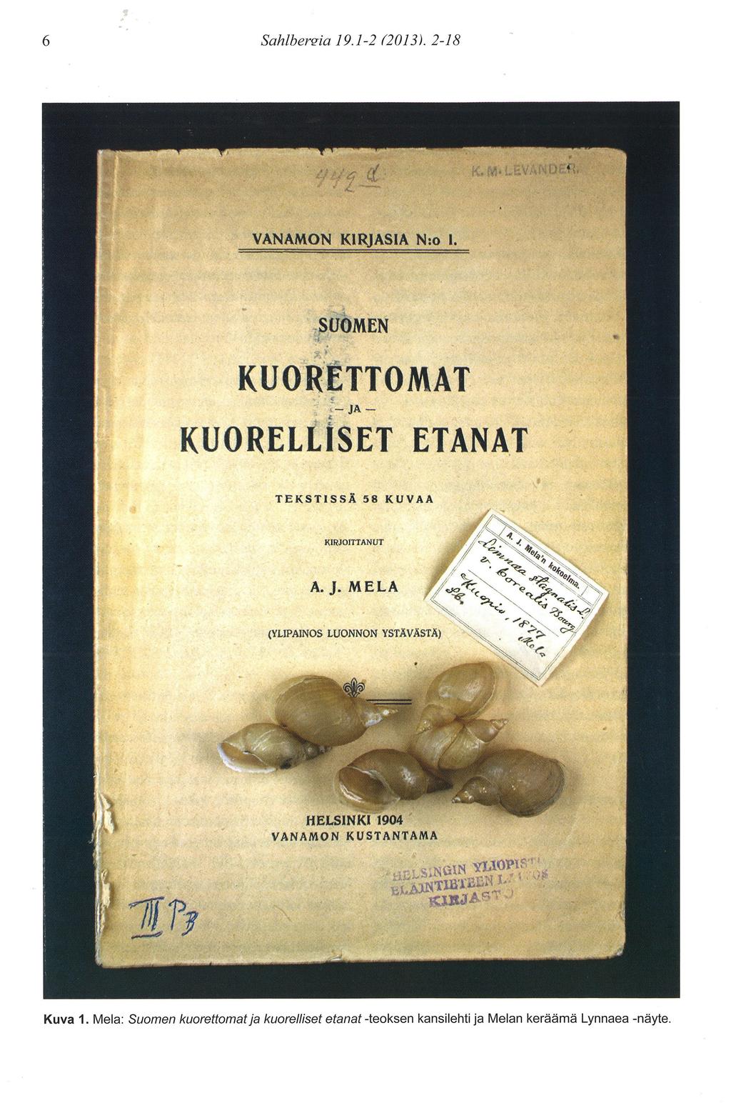 Sahlbersia 9. l -2 (201 3). 2-1 8 6 rilie d, VÀNAMON KRASA N:o l. SUOMEN KUORETTOlTlAT,-JA KUORETTSET ETANAT TEKsrrssÃ 5s KUvAA A.