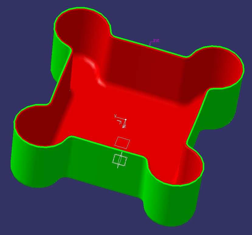 3. Skaalaa pinnat jotka syntyivät Core ja Cavity Geometrical set :n alle. Skaalauksen suuruus riippuu käytettävän materiaalin ominaisuuksista.