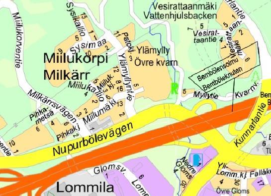 Ylämyllynaukio, 631302 Tavoitteena on mahdollistaa asuinrakentaminen liike- ja