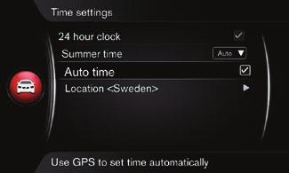 Miten asetan kellon aikaan? Painakaa MY CAR-lähteen normaalinäkymässä OK/MENU. Valitkaa Asetukset > Järjestelmävalinnat > Kellonajan asetukset.