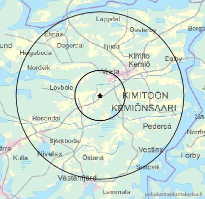 Rajoitusvyöhykkeet Luonnonvaraisen linnun HPAI-tapaus: 3 km tarkastusalue 10 km seuranta-alue Rajoitusvyöhykkeellä kielletty mm.