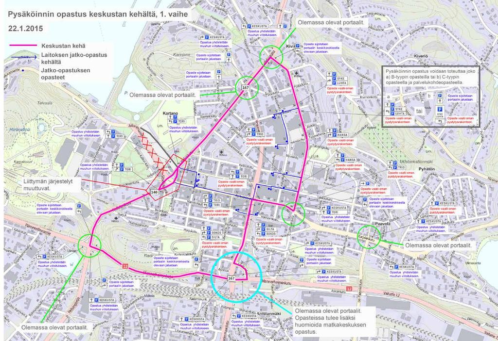 LIITE 3: LAHDEN KESKUSTAN PYSÄKÖINNIN OPASTUS Kuva 3.