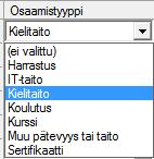 . Osaamistyyppejä voi perustaa halutun määrän ja kullekin