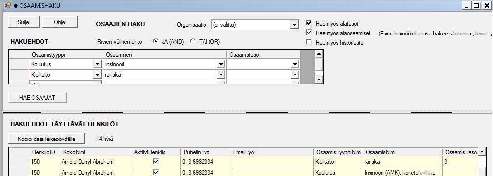 työntekijöitä läpi (esim. kesätyöntekijät tai freelancerit).