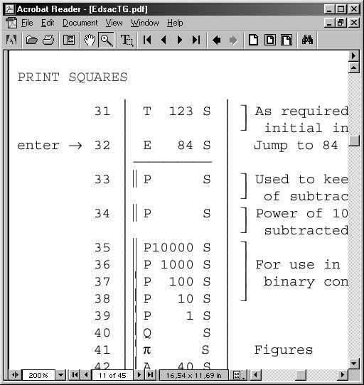 EDSAC Simulator Symbolinen