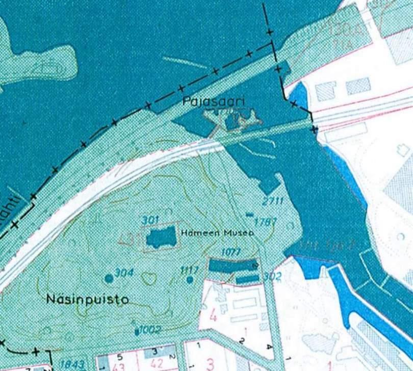 kaupungin virastokartta 1983 Purjevenehalli oli myös