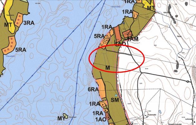 Muita merkintöjä alueilla ei ole. Joutsenjärven, Pajujärven, Valkosen ja Syväjärven alueilla ei ole yleiskaavaa. Kuvat 10 ja 11. Ote Toisveden rantaosayleiskaavasta.