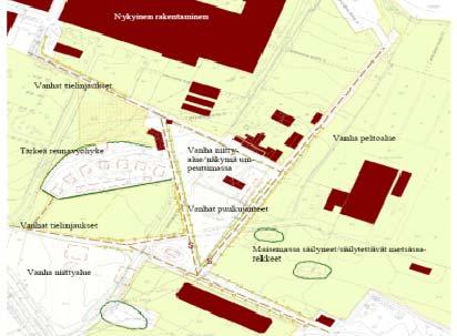 Valtakunnallisesti arvokkaan rakennetun kulttuuriympäristön rajaus kattaa koko Kerrospytingin ja purettujen pytinkien alueen jatkuen kutomolle. Alueelle kuuluu 10 vuoden kuluessa poistuva sähkölinja.