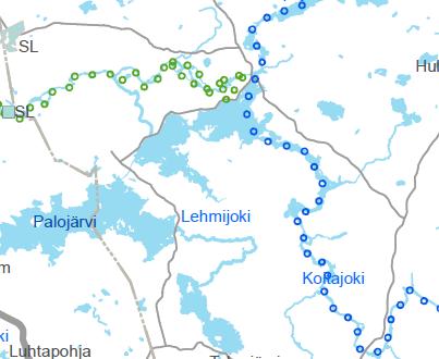 6 (9) Suunnittelualueiden likimääräinen sijainti osoitettu sinisellä maakuntakaavan 3. vaiheessa. Suunnittelualuetta koskevat maakuntakaavan 3.