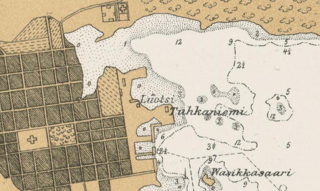 vanhakartta.fi. Uno Gylling 1881. Kartta 9.