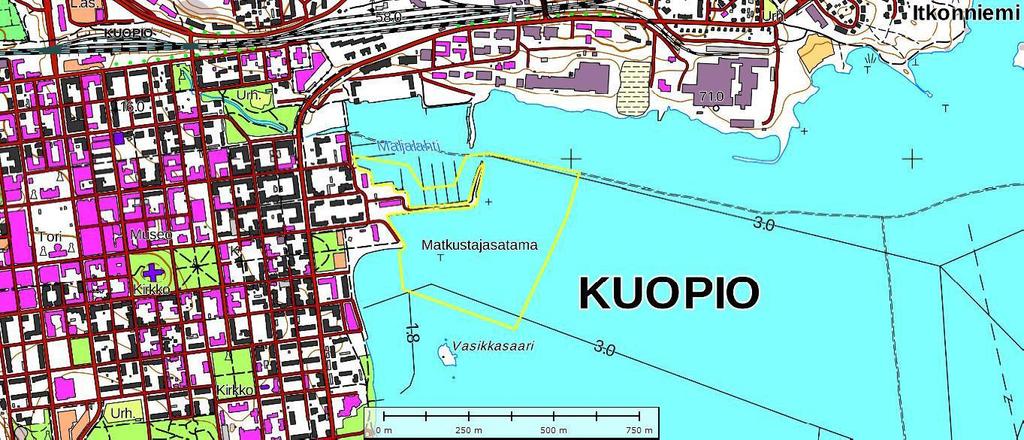 Tutkimusalue sijaitsee Kuopion kaupungin edustalla, Kallaveden Maljalahdessa ja sen ympäristössä (kartta 2). Tutkimusalue on satamakäytössä ja rannat ovat kokonaan rakennettua ympäristöä.