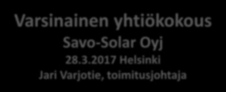 yhtiökokous Savo-Solar