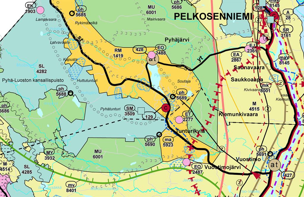 Kaavoitustilanne Valtakunnalliset alueidenkäyttötavoitteet Valtakunnallisista alueidenkäyttötavoitteista (VAT) on päättänyt valtioneuvosto ja tarkistetut valtakunnalliset alueidenkäyttötavoitteet