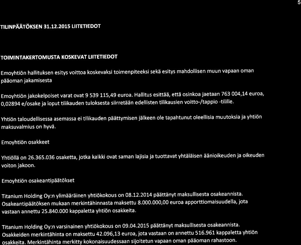 5 TItINPIiÁTöKSEN 31.12.